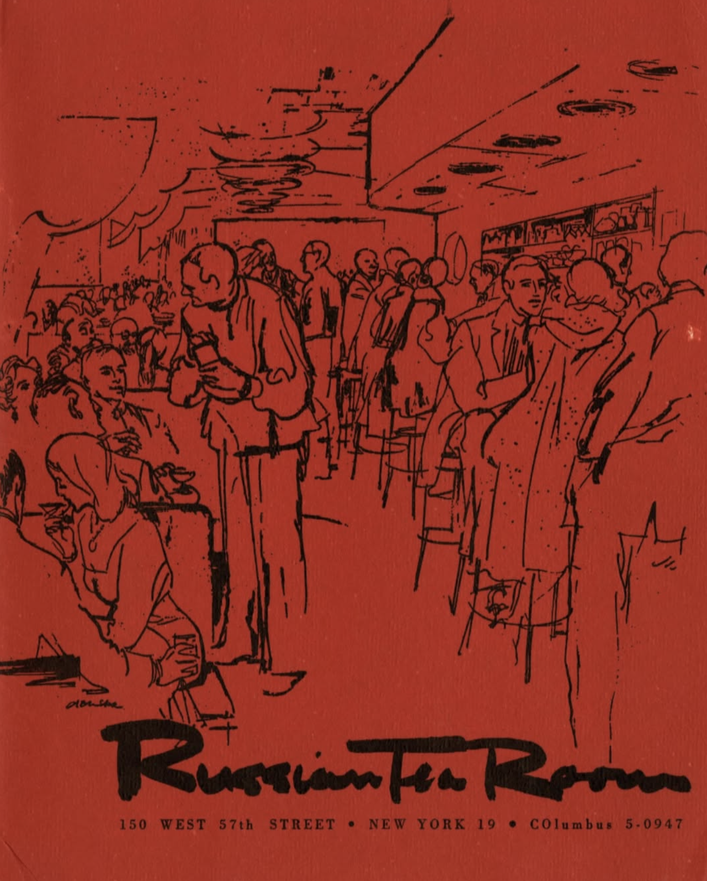 Cubierta del menú. 1959