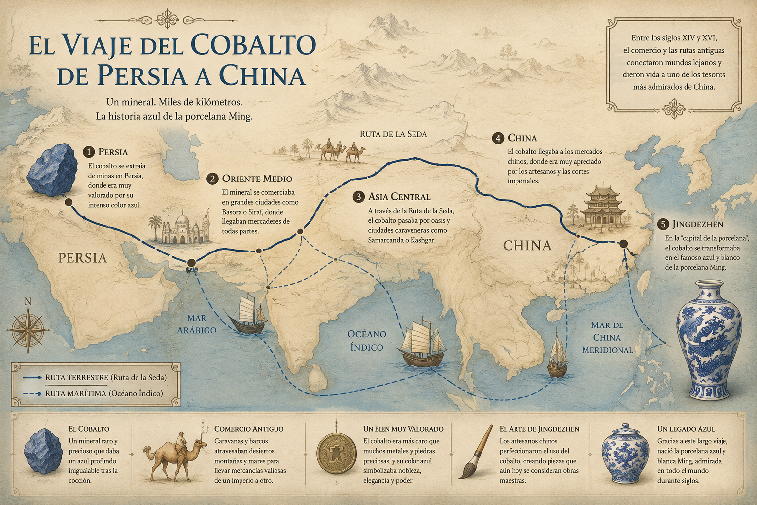 Recreación con IA de la ruta del cobalto